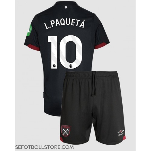 West Ham United Lucas Paqueta #10 Replika babykläder Bortaställ Barn 2024-25 Kortärmad (+ korta byxor)